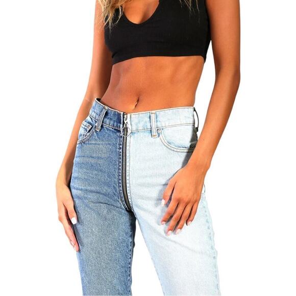 Revice Yin Yang High Waisted Two-Tone Crop Jeans Tokyo Wash Size 27 - Picture 5 of 16